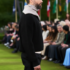 Men's Retro Design Zipper Collar Knit Sweater MTA1046K3U