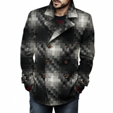 Men's Classic Gradient Plaid Faux Wool Double-Breasted Jacket MTA0860K7U