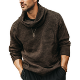 Men's Fashion Stacked Neck Ribbed Textured Pullover Sweatshirt MTA3044K0U