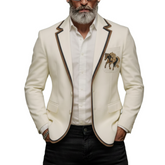 Men's Classic Retro Pocket Embroidered Slim Single-breasted Blazer MTA1419K8K