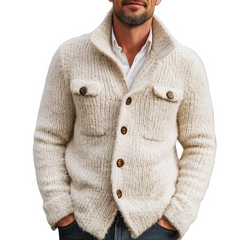 Men's Classic Solid Color Stand Collar Button Cardigan MTA1450J5U