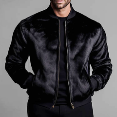 Men's Retro Casual Plush Zipper Baseball Jacket MTA1125K8TO