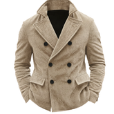 Men's Winter Retro Corduroy Double-Breasted Warm Jacket MTA1358K0P