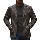Men's Retro Striped Lapel Blazer MTA0170K6X