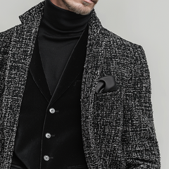 Men's Retro Casual Tweed Stand Collar Jacket MTA1060K2TO