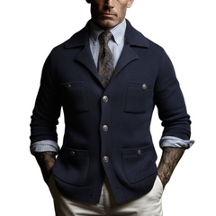 Men's Classic Business Multi-Pocket Knit Cardigan MTA1550K1K