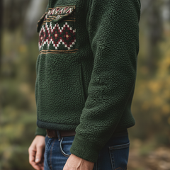 Men's Winter Retro Print Fleece High Neck Warm Sweatshirt MTA1473K6P