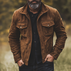 Men's Retro Casual Faux Suede Jacket MTA1069K8TO