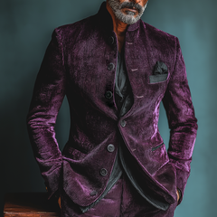 Men's Retro Casual Corduroy Stand Collar Button Jacket MTA3056K4TO