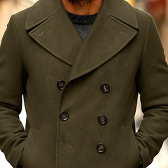 Men's Retro Solid Color Faux Suede Double-Breasted Jacket MTA0620K0X