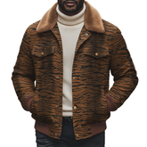 Men's Winter Retro Camouflage Print Fur Collar Jacket MTA1066K1P