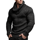 Men's Retro Casual High Neck Pullover Sweater MTA3154J5TO