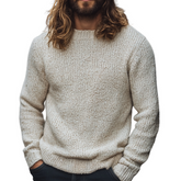 Men's Solid Color Crew Neck Pullover Knit Sweater MTA0179L2X