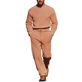 Men's Simple Faux Wool Knit Sweater And Trousers Set MTA0198K3P