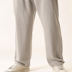 Men's Textured Striped Loose-fitting Straight-leg Trousers MTA2619K0X