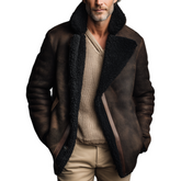 Men's Classic Fashion Fleece Collar Button-Up Faux Suede Jacket MTA0157K9K