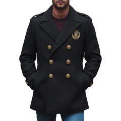 Men's Winter Retro Embroidered Double-breasted Coat MTA1723K4P