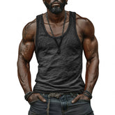 Men's Casual Breathable Skin-friendly Cotton U-neck Slim Fit Tank Top MTA0746G0M