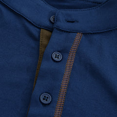 【24-hour shipping out】Men's Casual Colorblock Henley Collar Cotton Short Sleeve T-Shirt 53275107Y