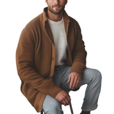 Men's Simple Cotton Yarn Knitted Loose Button-Up Cardigan MTA2628K0P