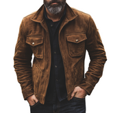 Men's Retro Casual Faux Suede Jacket MTA1069K8TO