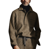 Men's Classic Light Business Style Houndstooth Wool Polo Shirt MTA0463K8K