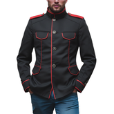 Men's Fashion Color-Blocked Cotton Blend Stand Collar Jacket MTA1754K2P