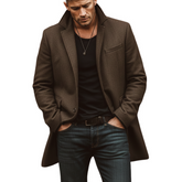 Men's Retro Business Two-Button Faux Wool Mid-Length Coat MTA1798K2U