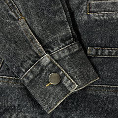 Men's Vintage Washed Baseball Collar Slim Fit Denim Jacket MTA1993H5X