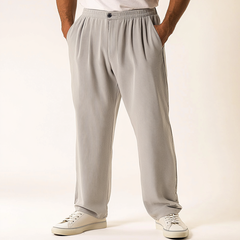 Men's Textured Striped Loose-fitting Straight-leg Trousers MTA2619K0X