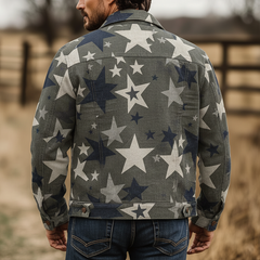 Men's Retro Star Print Twill Cotton Jacket MTA1022K0P