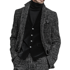 Men's Retro Casual Tweed Stand Collar Jacket MTA1060K2TO