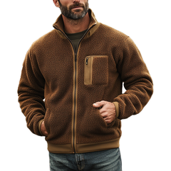 Men's Winter Retro Fleece Zip-Up Jacket MTA1593K3P