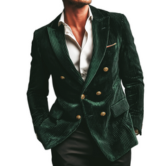 Men's Retro Casual Velvet Ribbed Blazer MTA1261K8TO