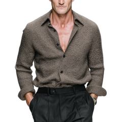 Men's Classic Casual And Business Knitted Long-sleeved Shirt MTA0754K4K