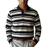 Men's Striped Casual Long-sleeved Polo Shirt MTA0126K5X