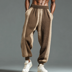 Men's Classic Casual Elastic Waist Tapered Knit Pants MTA0613K3K