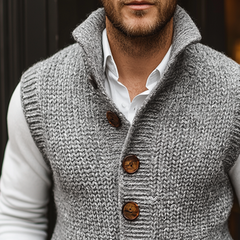 Men's Retro Casual Knitted Single-Breasted Button Vest MTA0419K3TO