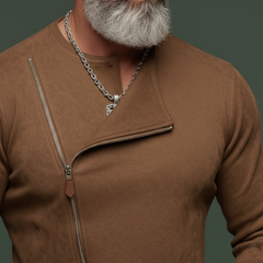 Men's Classic Casual Rugged Style Faux Suede Slim Fit Zip-up Sweatshirt MTA0874K0K