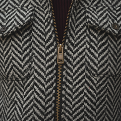 Men's Retro Herringbone Faux Wool Fleece Patchwork Jacket MTA0336K1P