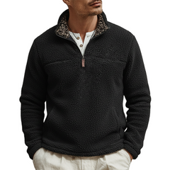 Men's Patchwork Fleece Stand Collar Half-zip Sweatshirt MTA1980K2X