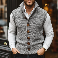 Men's Retro Casual Knitted Single-Breasted Button Vest MTA0419K3TO