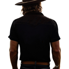 【24-hour shipping out】Men's Vintage Embroidered Lapel Short Sleeve Shirt MTA2889D1X