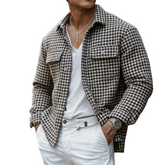 Men's Retro Casual Houndstooth Tweed Jacket MTA0458K2TO
