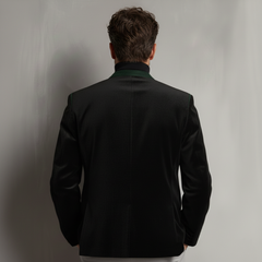 Men's Classic Retro Stand-up Collar Faux Velvet Jacket MTA1068K2K