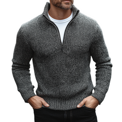 Men's Retro Casual Knitted Zipper Collar Sweater MTA0415K2TO