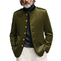 Men's Classic Retro Stand Collar Faux Velvet Slim Fit Jacket MTA1025K9K