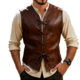 Men's Retro Casual PU Strappy Viking Warrior Vest MTA3029K8TO
