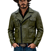 Men's Solid Color Multi-pocket Zipper Motorcycle Style PU Jacket MTA1714K4X