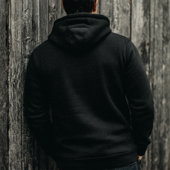 Men's Urban Black Winter Warm Fleece Hoodie MTA2413K0U